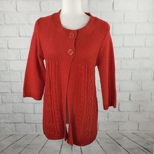 White Stag - Red Open front heavy cardigan
